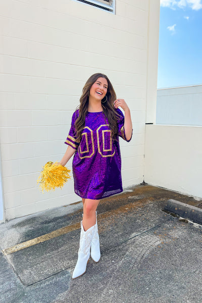 Sequin Game Day Jersey Dress