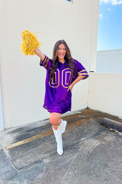Sequin Game Day Jersey Dress