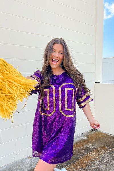 Sequin Game Day Jersey Dress