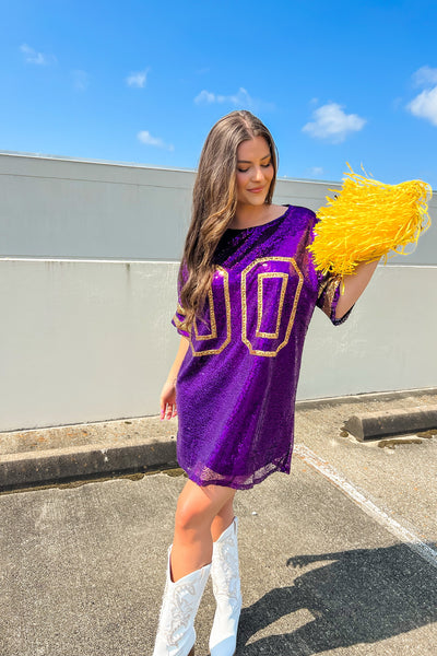 Sequin Game Day Jersey Dress