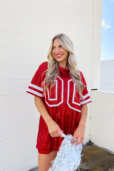 Sequin Game Day Jersey Dress