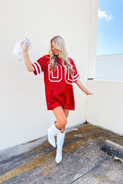 Sequin Game Day Jersey Dress