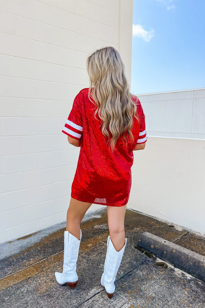 Sequin Game Day Jersey Dress