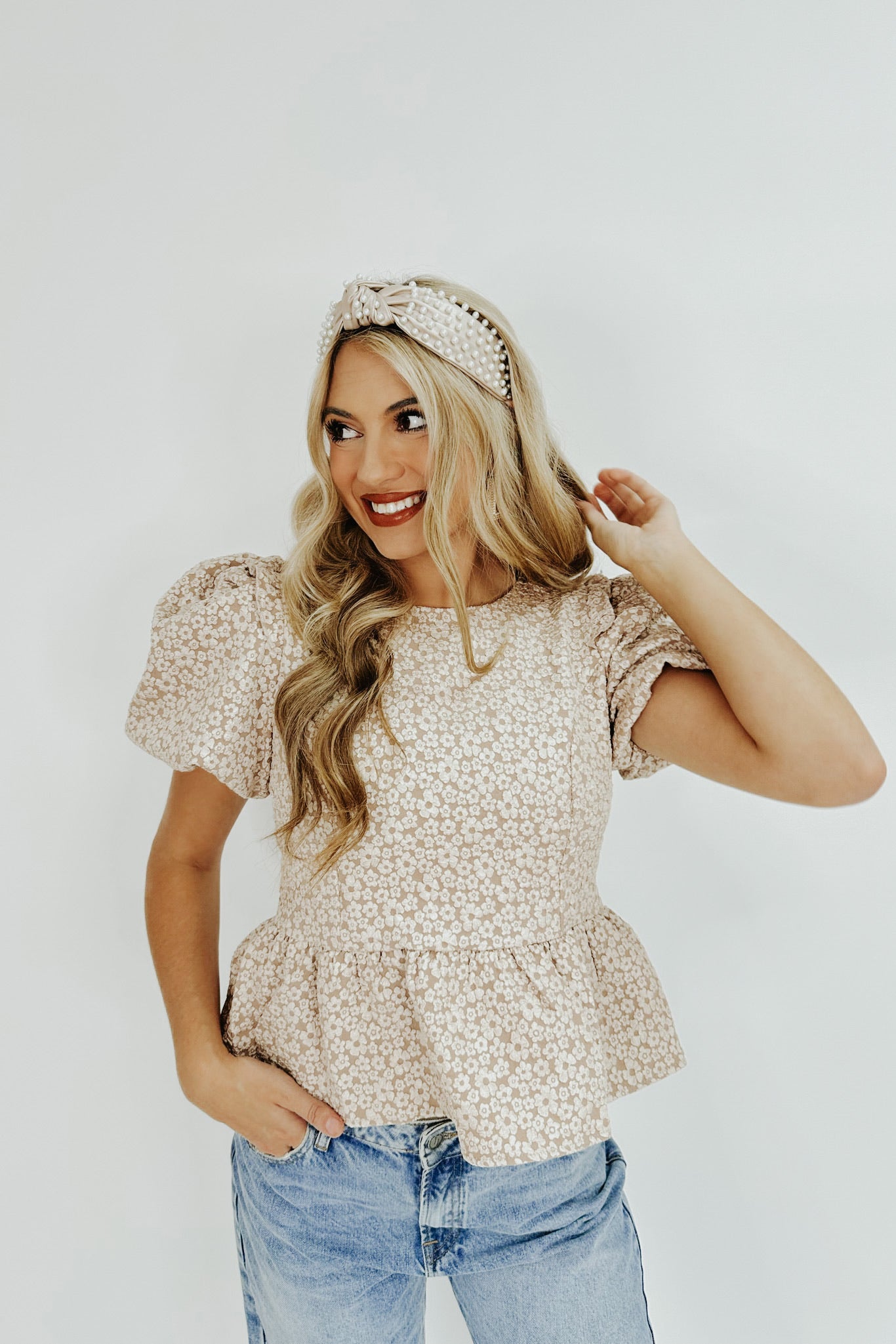 Chicly Elevated Floral Peplum Top