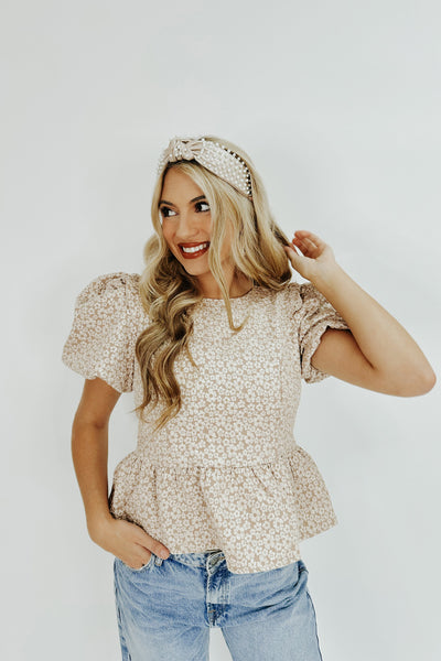 Chicly Elevated Floral Peplum Top