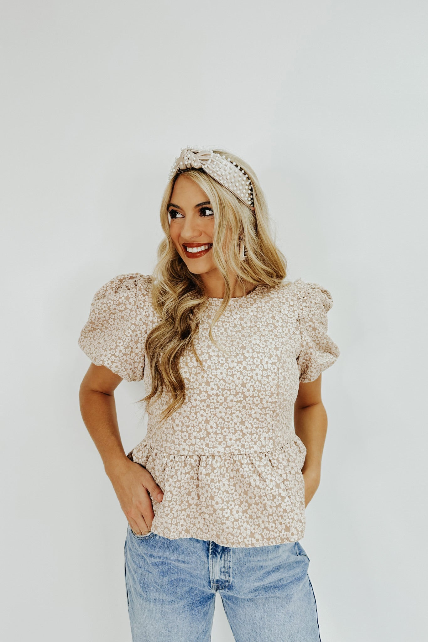 Chicly Elevated Floral Peplum Top