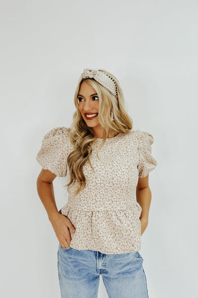 Chicly Elevated Floral Peplum Top