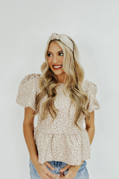 Chicly Elevated Floral Peplum Top
