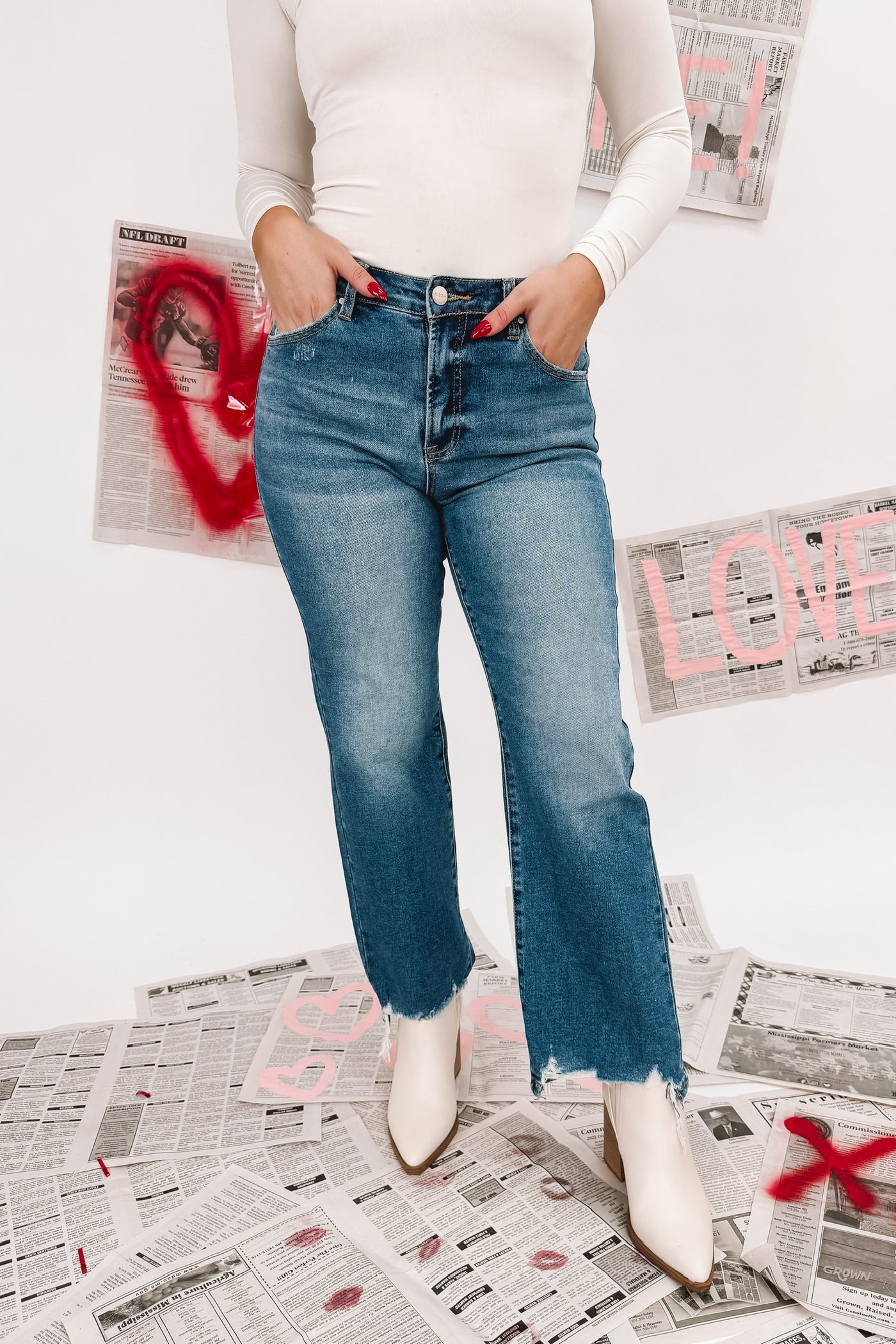 Elizabeth High Rise Relaxed Straight Jeans