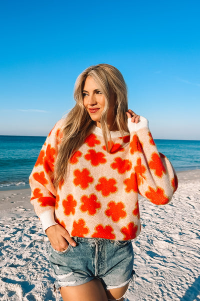 Make Me Happy Floral Sweater