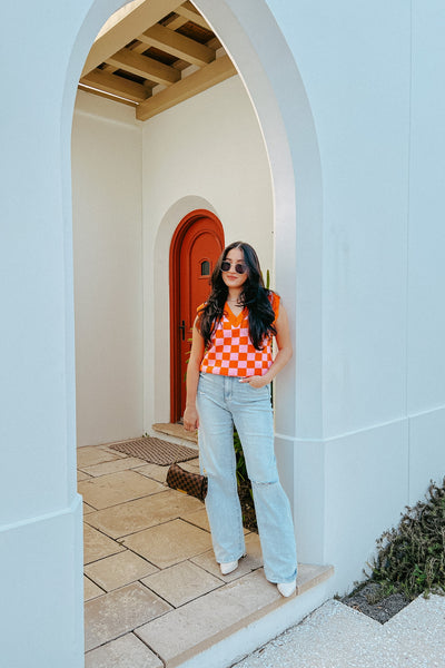 Retro Cutie Checkered Sweater Vest
