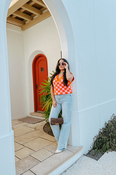 Retro Cutie Checkered Sweater Vest