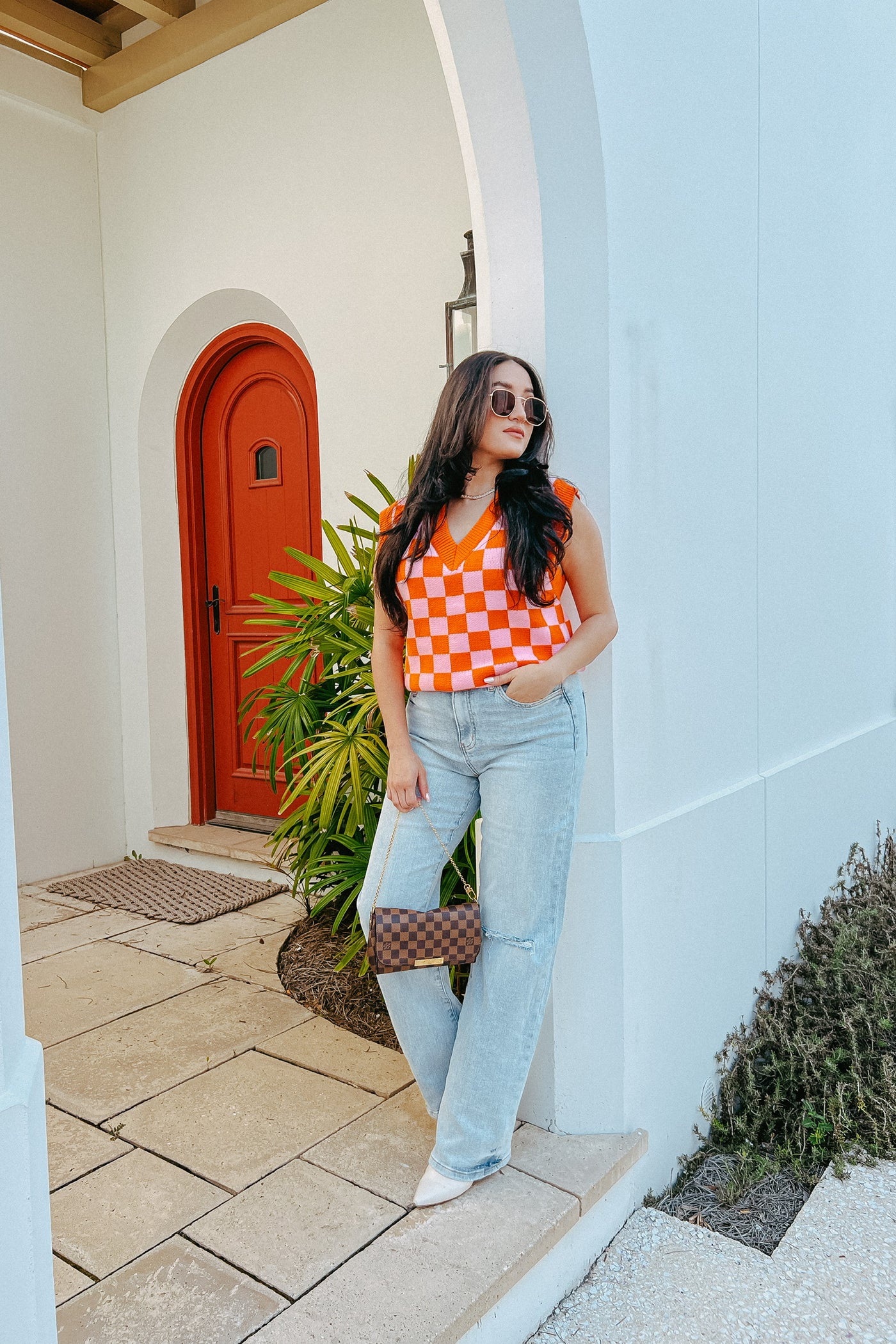 Retro Cutie Checkered Sweater Vest