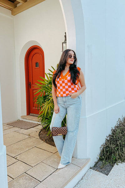 Retro Cutie Checkered Sweater Vest