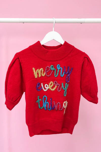 "Merry Everything" Tinsel Sweater