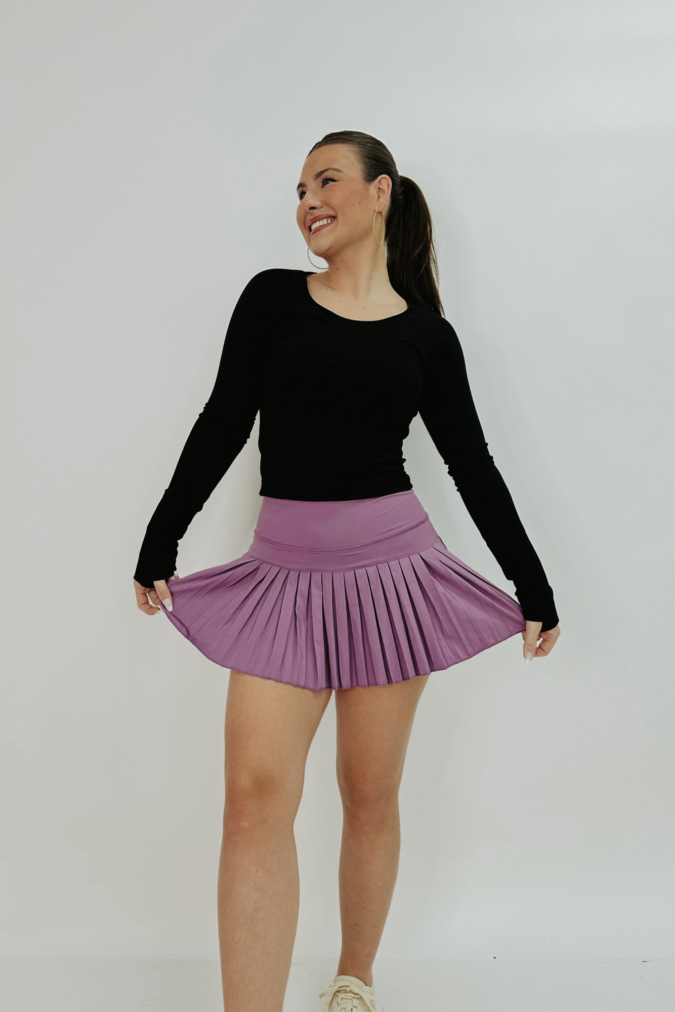 Gold Hinge Pleated Tennis Skirt