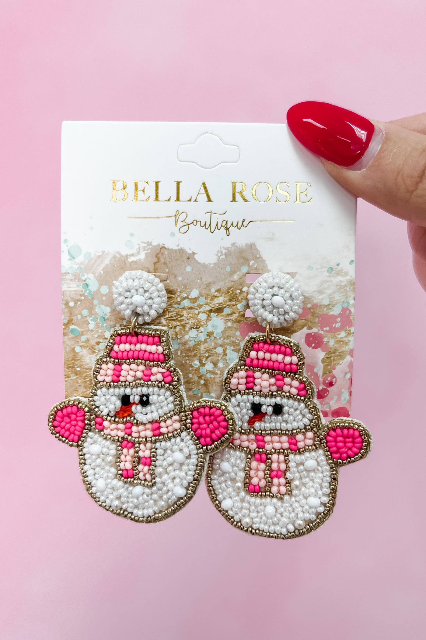 Winter Fun Snowman Bead Earrings