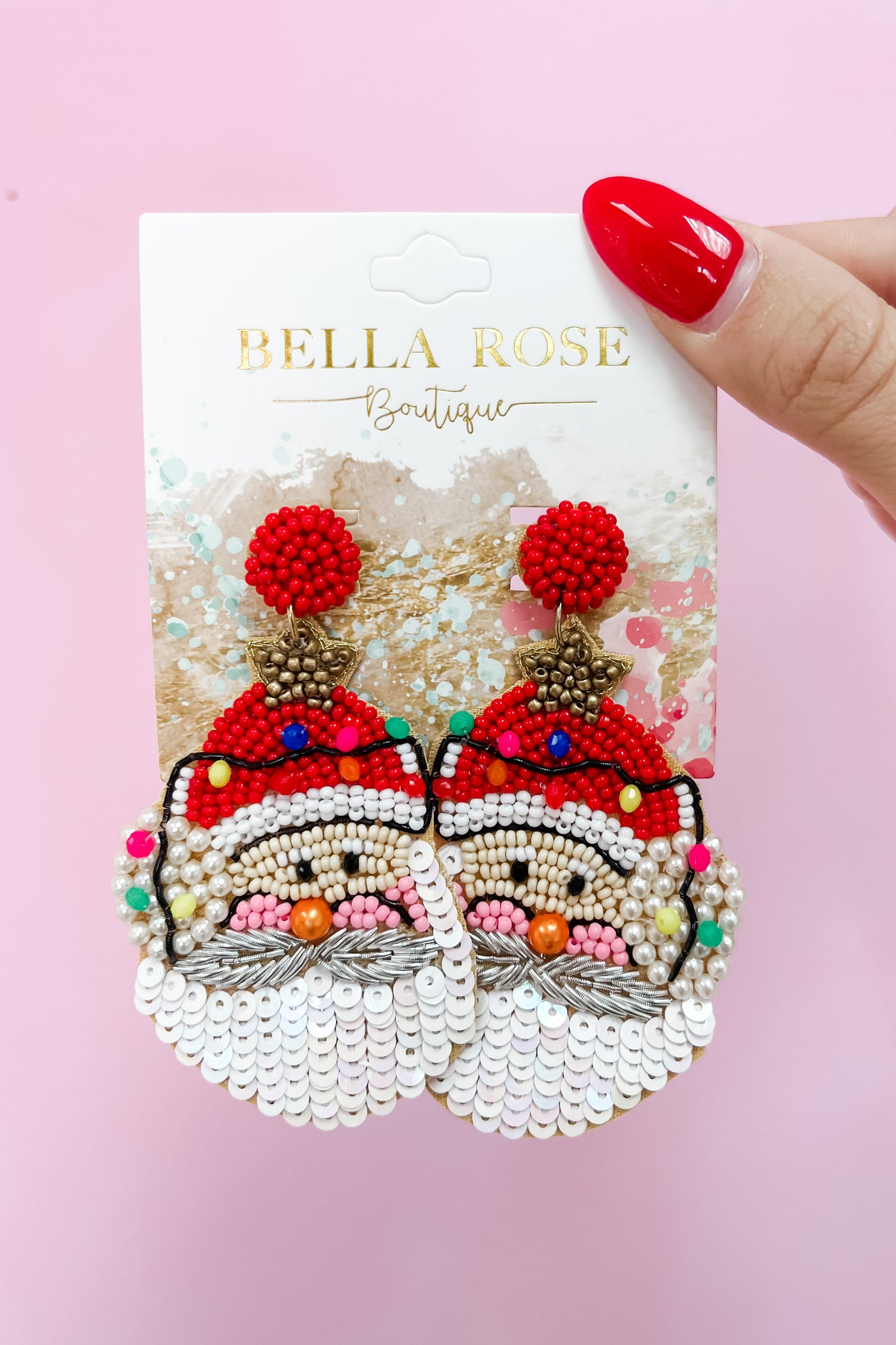 Festive Ole St. Nick Bead Earrings