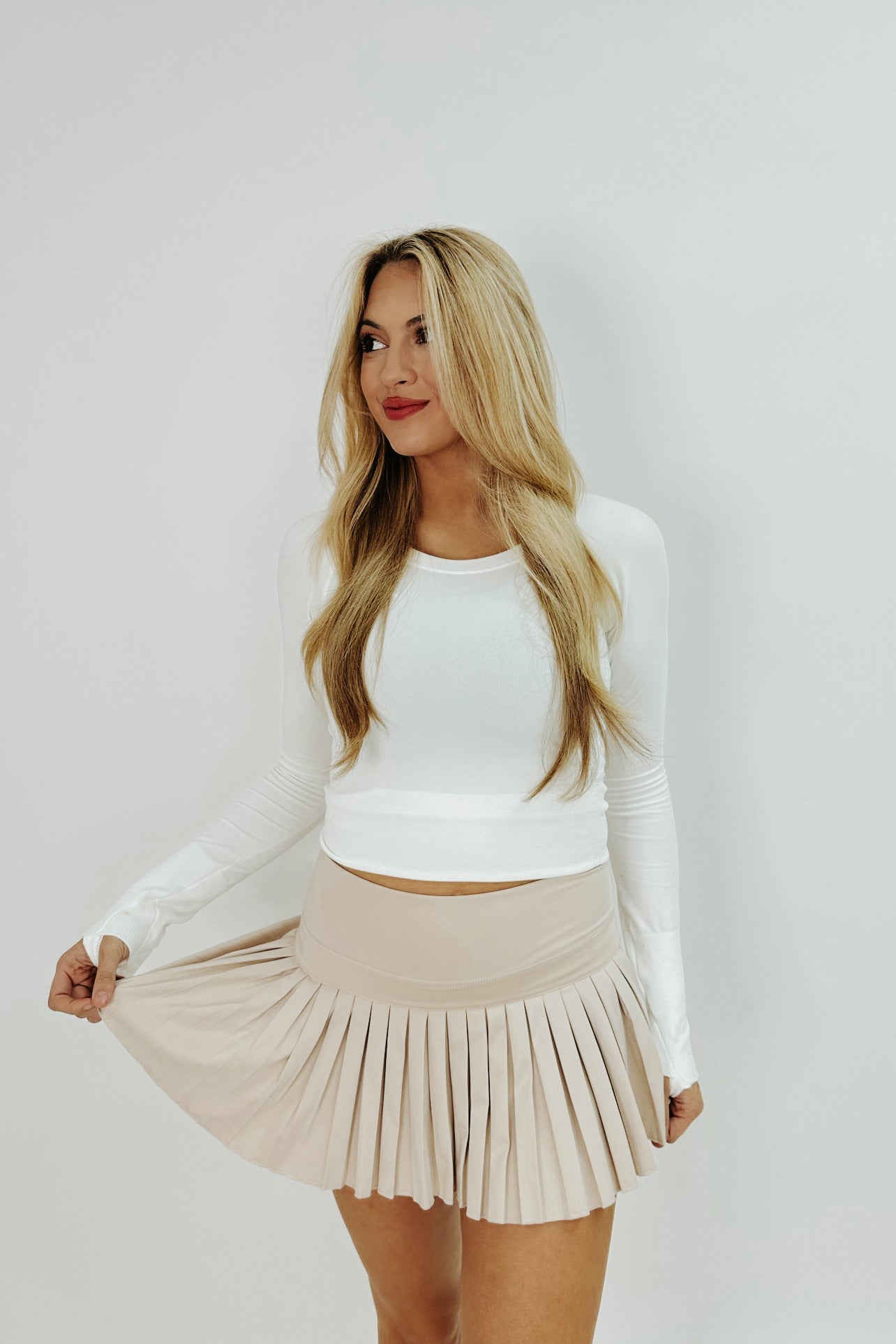 Gold Hinge Pleated Tennis Skirt
