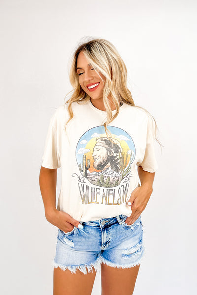 LivyLu Willie In The Sky Distressed Tee