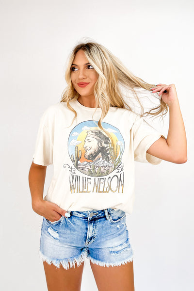 LivyLu Willie In The Sky Distressed Tee