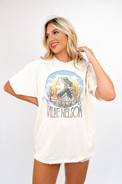 LivyLu Willie In The Sky Distressed Tee