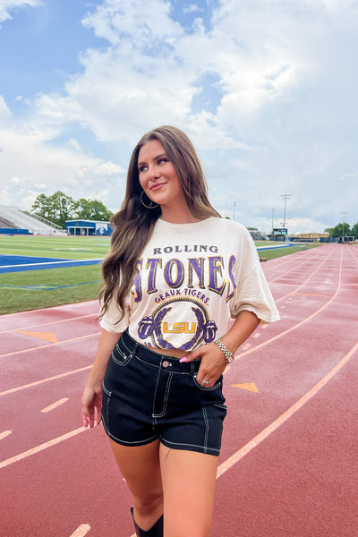 LivyLu Rolling Stones LSU College Vintage Tee