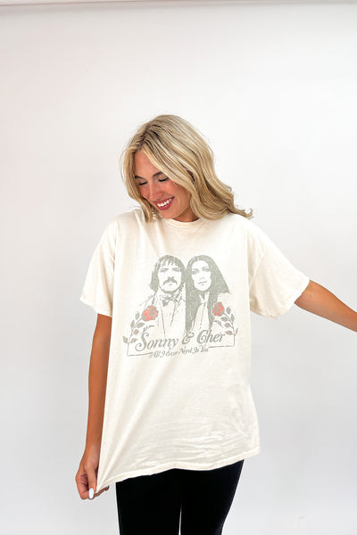 LivyLu Sonny & Cher Distressed Tee