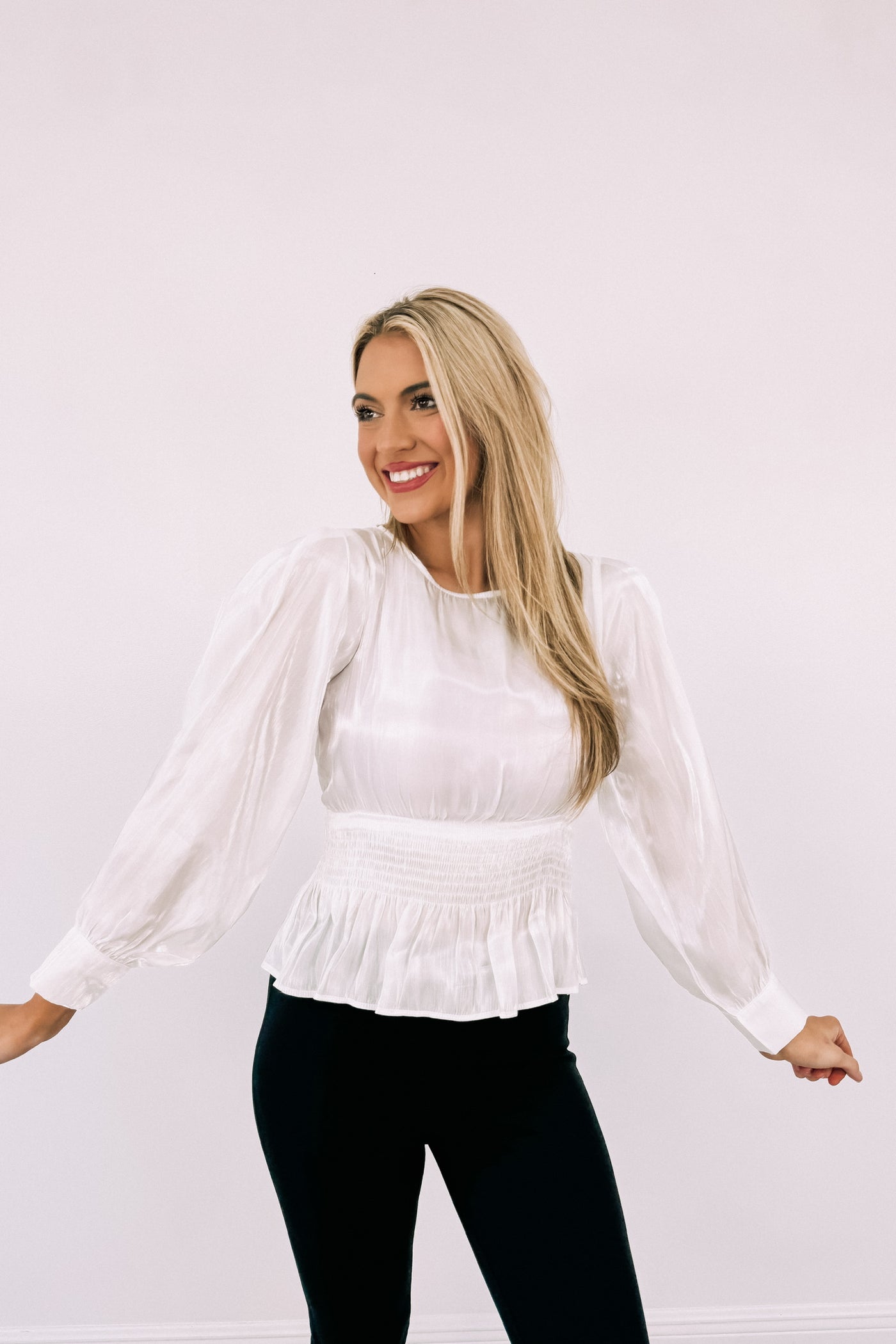 Intentions Matter Peplum Blouse (LAST ONE - SIZE LARGE)