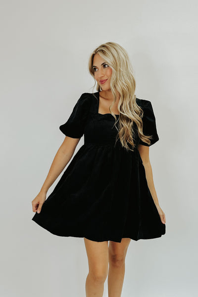 Sweet Anticipation Corduroy Babydoll Dress