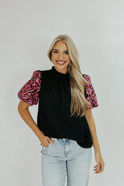 Dancing Flowers Embroidered Blouse