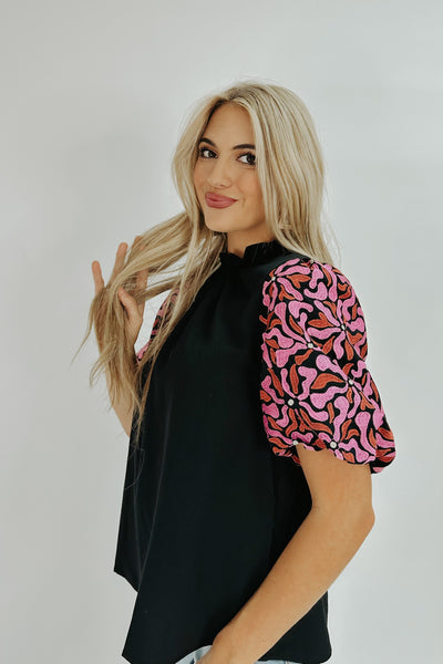 Dancing Flowers Embroidered Blouse