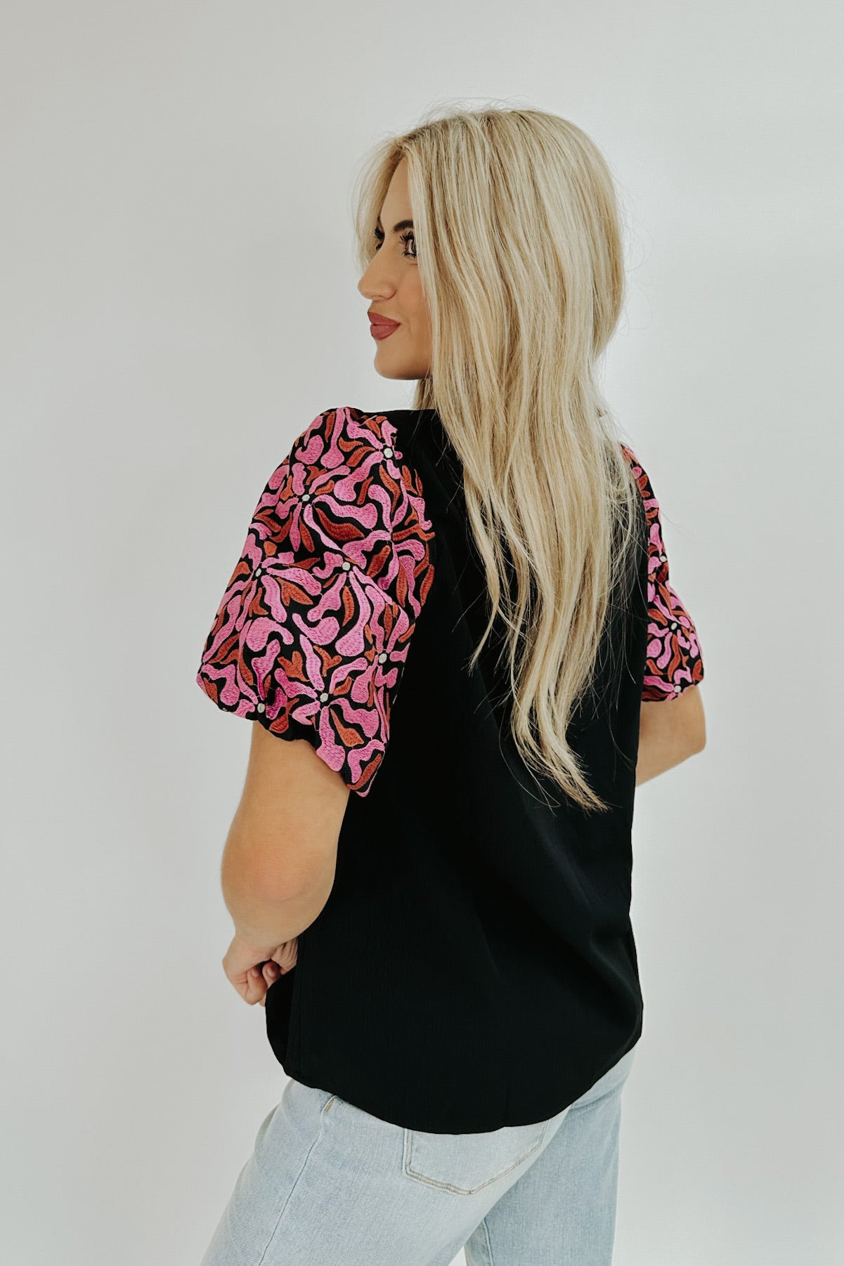 Dancing Flowers Embroidered Blouse