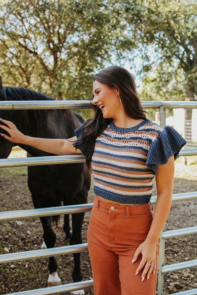 Pulling At Heart Strings Cropped Sweater