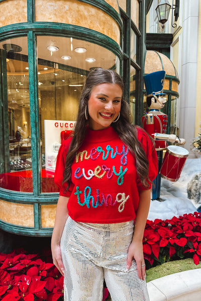 "Merry Everything" Tinsel Sweater