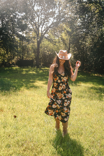 Pretty Peonies Satin Dress