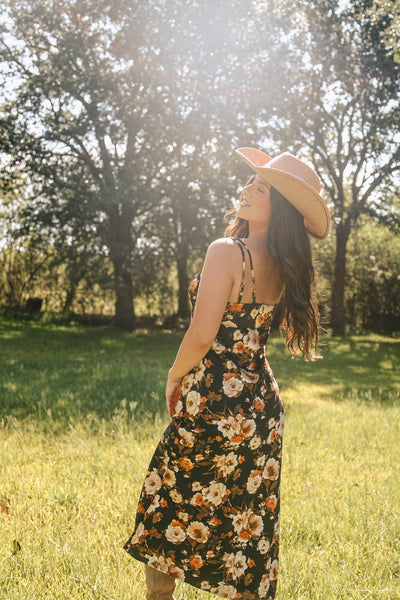 Pretty Peonies Satin Dress