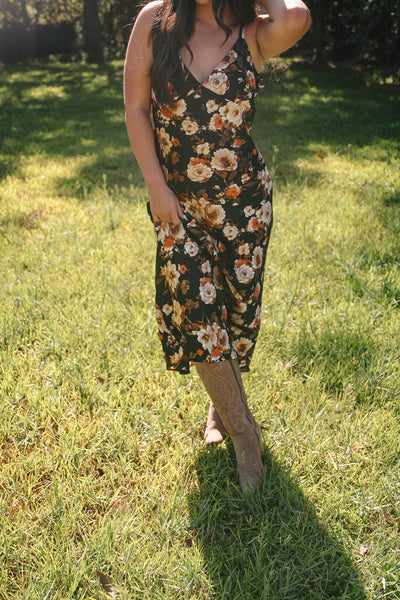 Pretty Peonies Satin Dress