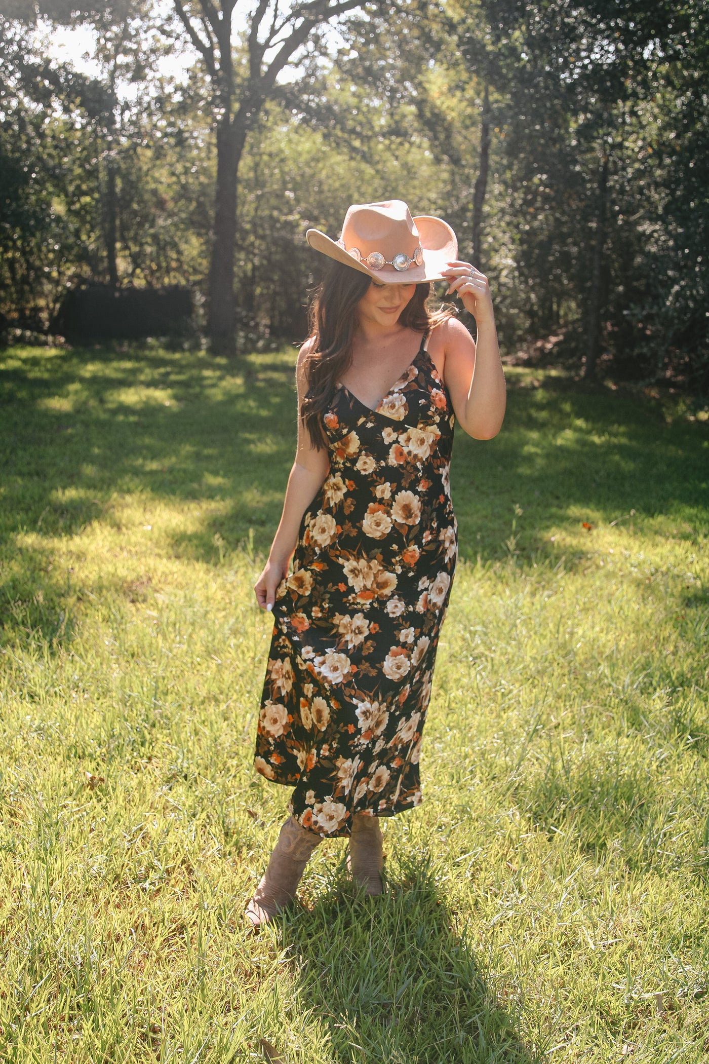 Pretty Peonies Satin Dress