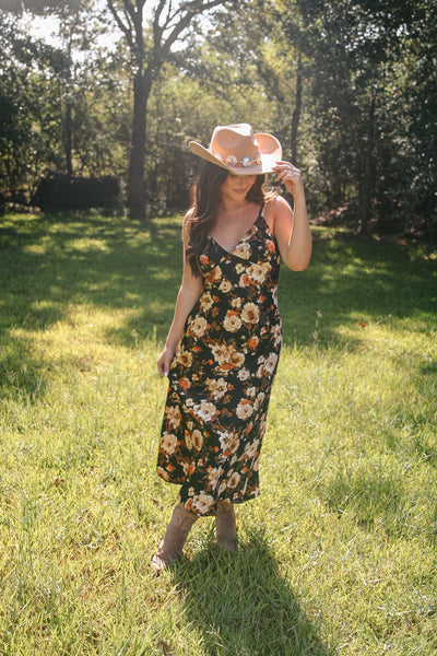 Pretty Peonies Satin Dress