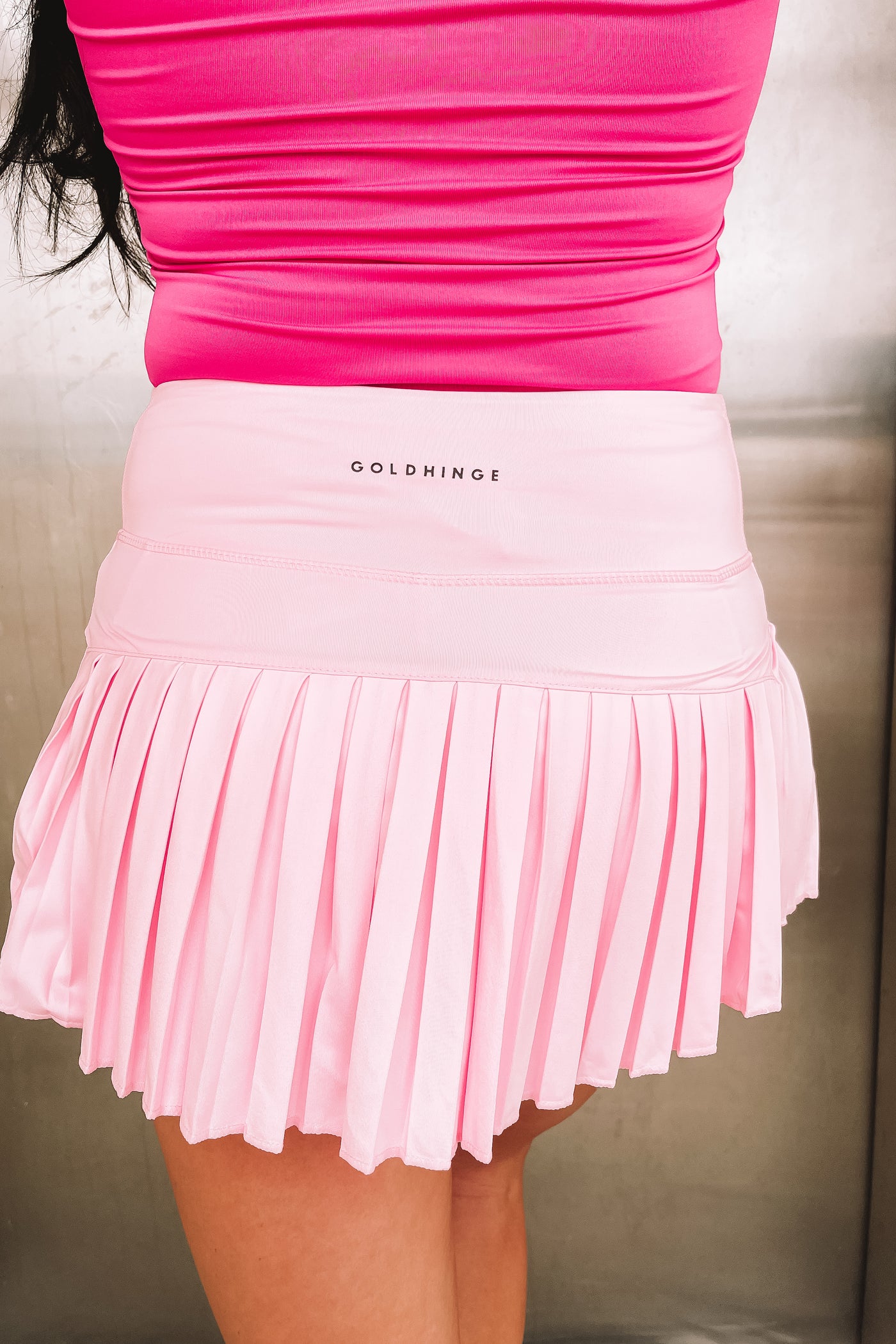 RESTOCK: Gold Hinge Pleated Tennis Skirt