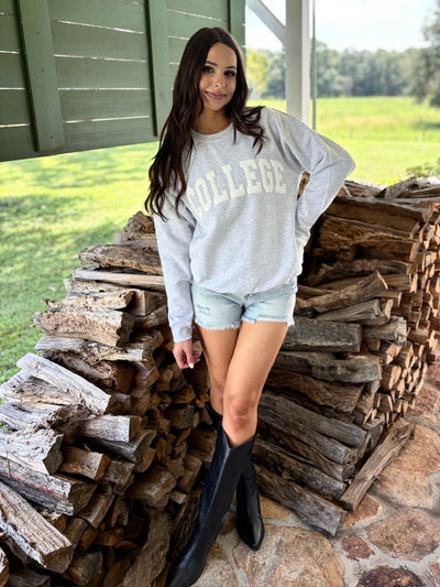 "COLLEGE" Graphic Sweatshirt