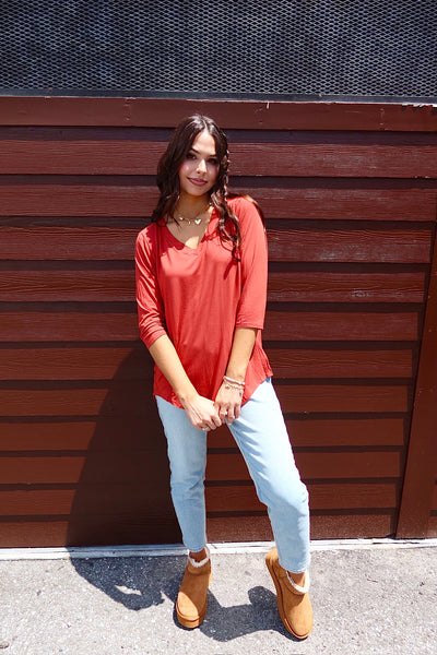 Just So Basic V-Neck Top