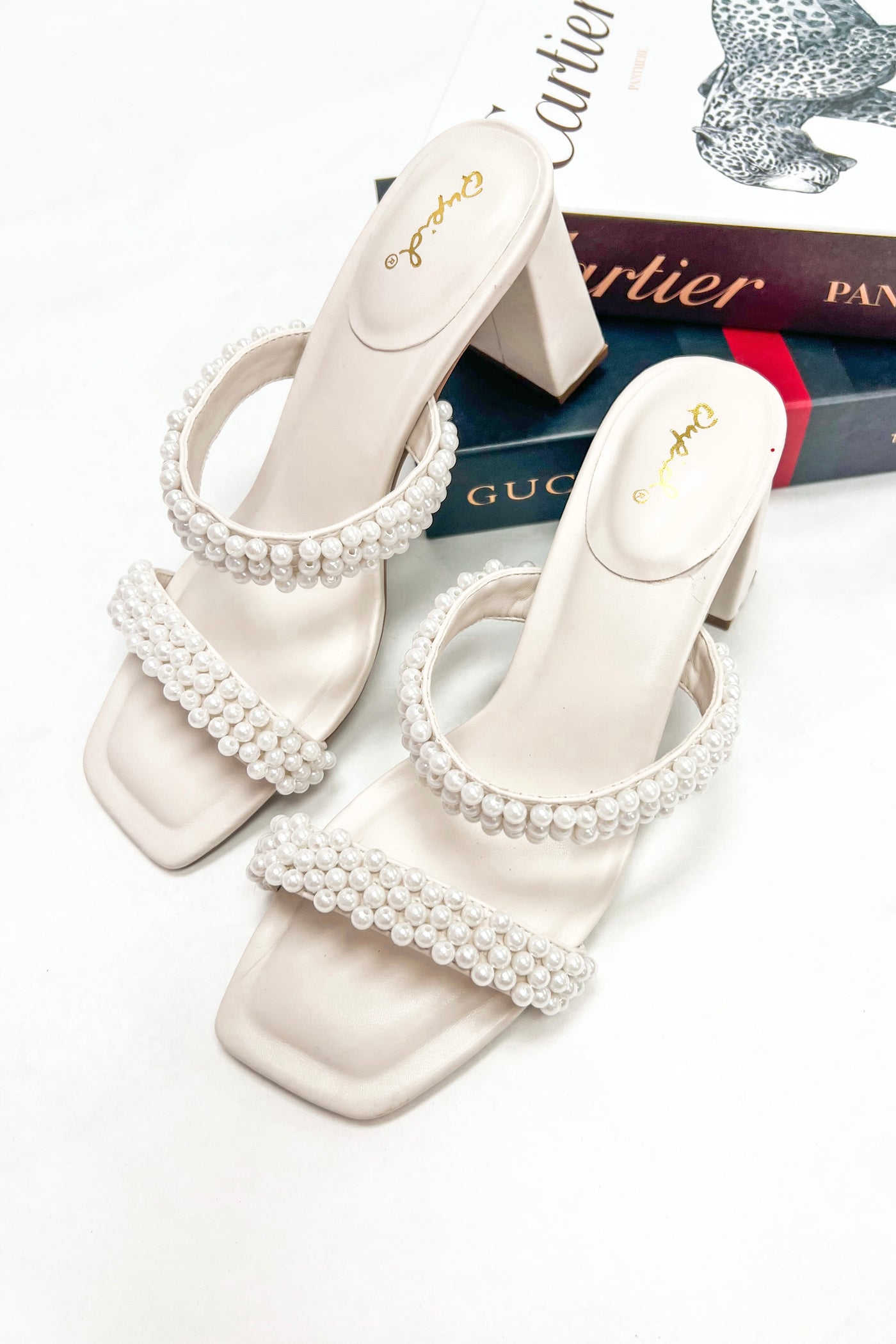 Betty Pearl Embellished Heels