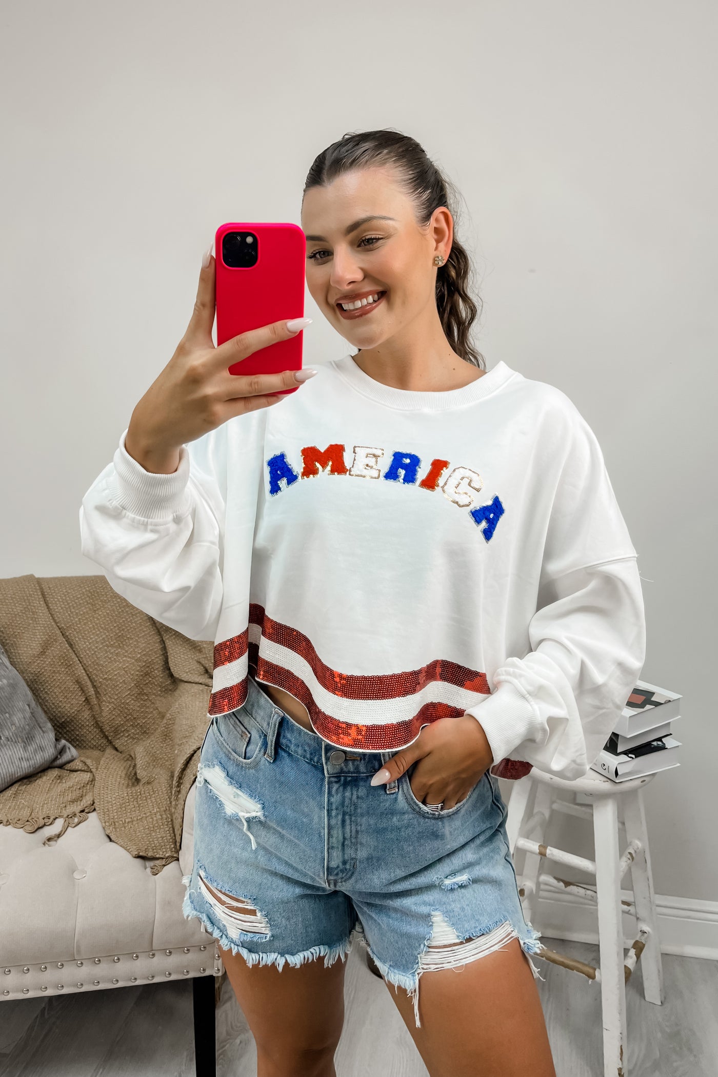 Sweet America Sequin Sweater