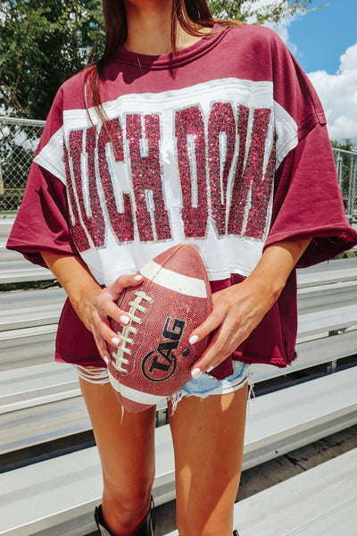 Touch Down For The Win Sequin Top