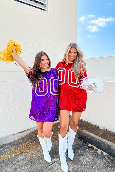 Sequin Game Day Jersey Dress