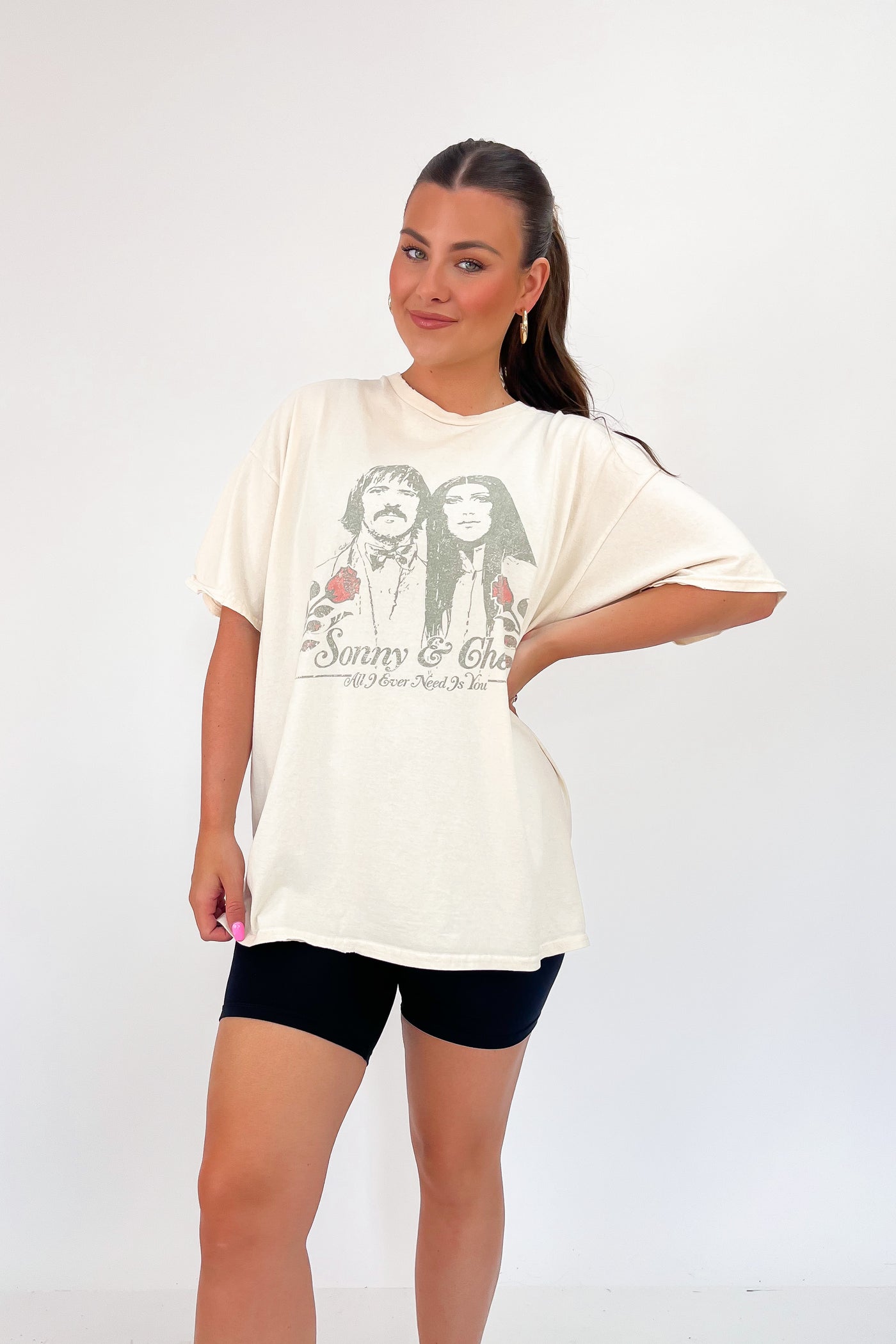 LivyLu Sonny & Cher Distressed Tee
