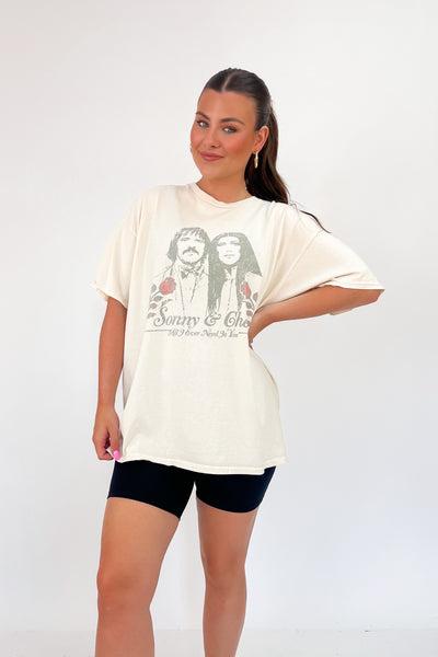 LivyLu Sonny & Cher Distressed Tee