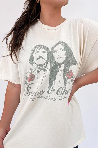 LivyLu Sonny & Cher Distressed Tee